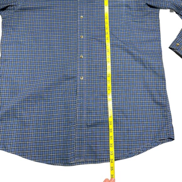 L.L. Bean Blue Plaid Button Front Shirt Size XLT - Picture 6 of 8